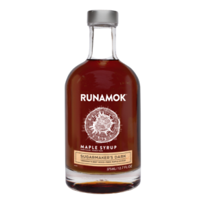 Bottle of Runamok Sugarmaker's Dark syrup.